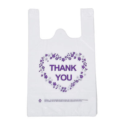 1.2mils vi ringraziano maglietta Carry Out Bags, borse di drogheria di plastica biodegradabili di 100%